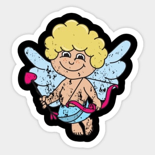 Retro Vintage Grunge Valentine's Day Cupid Sticker